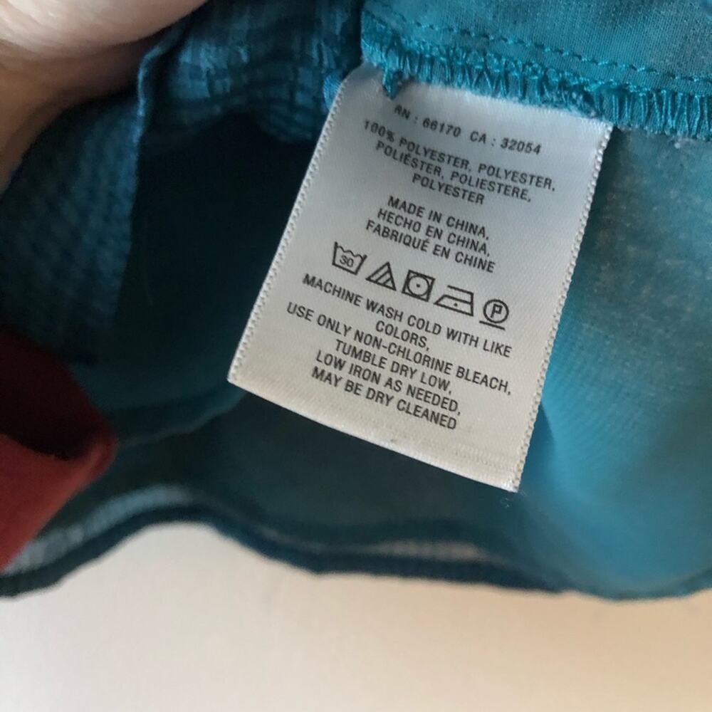 Anthropologie Maeve Tavin Teal Checked Blouse - Picture 6 of 6